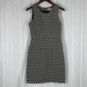 Banana Republic Black & Tan Harlequin Diamond Sheath Dress